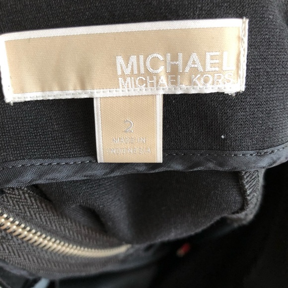 SOLD Michael Kors Leather Trim Black Pencil Skirt - Picture 8 of 8